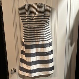 Striped Gray and White Women's Dress